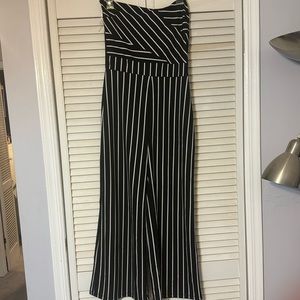 Strapless Jumpsuit Size Large Black/White